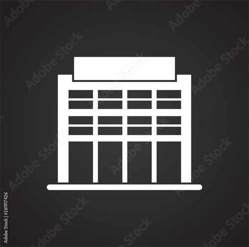 Building icon on background for graphic and web design. Simple vector sign. Internet concept symbol for website button or mobile app.