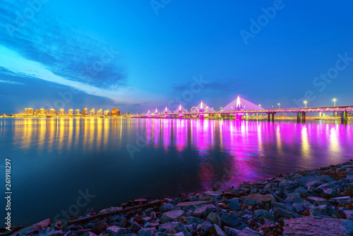 Modern bridge night view