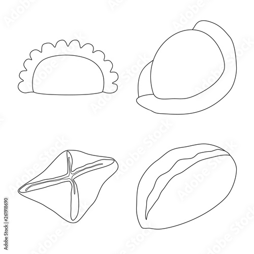 Vector design of food  and dish symbol. Collection of food  and cooking stock vector illustration.