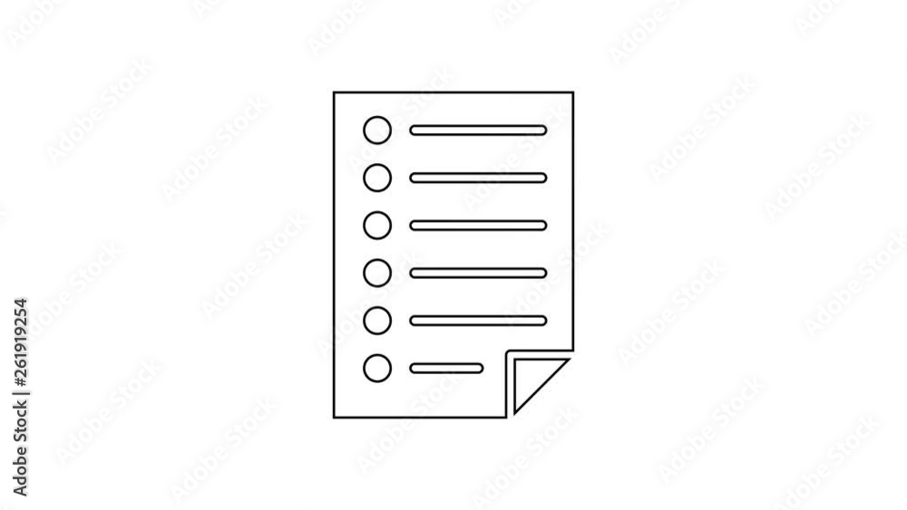 Grey Document line icon on white background. File icon. Checklist icon. Business concept. 4K Video motion graphic animation Grey Document line icon on white background. File icon. Checklist icon. Business concept. 4K Video motion graphic animation