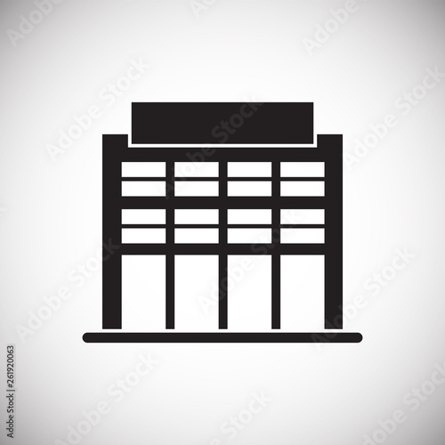 Building icon on background for graphic and web design. Simple vector sign. Internet concept symbol for website button or mobile app.
