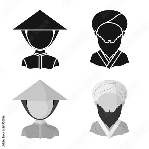 Isolated object of imitator and resident icon. Set of imitator and culture stock symbol for web.