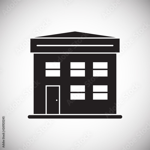 Building icon on background for graphic and web design. Simple vector sign. Internet concept symbol for website button or mobile app.