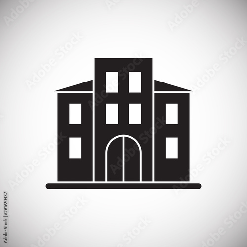 Building icon on background for graphic and web design. Simple vector sign. Internet concept symbol for website button or mobile app.