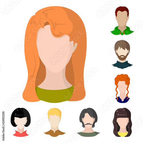 Vector illustration of avatar and dummy logo. Set of avatar and figure stock symbol for web.