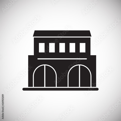 Building icon on background for graphic and web design. Simple vector sign. Internet concept symbol for website button or mobile app.