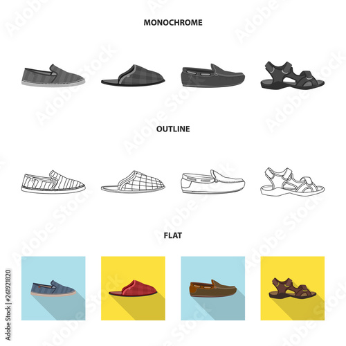 Isolated object of shoe and footwear logo. Set of shoe and foot stock symbol for web.