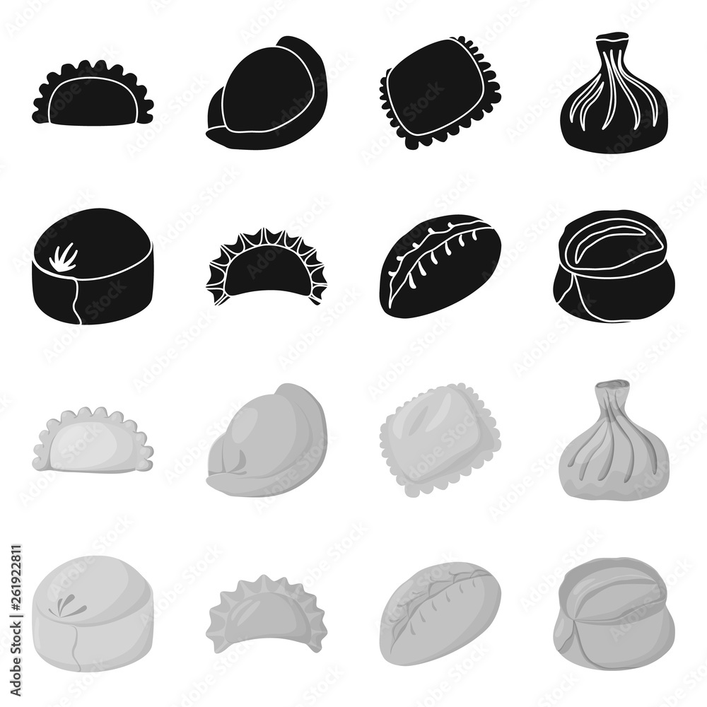 Isolated object of products and cooking sign. Set of products and appetizer vector icon for stock. Isolated object of products and cooking sign. Set of products and appetizer vector icon for stock.