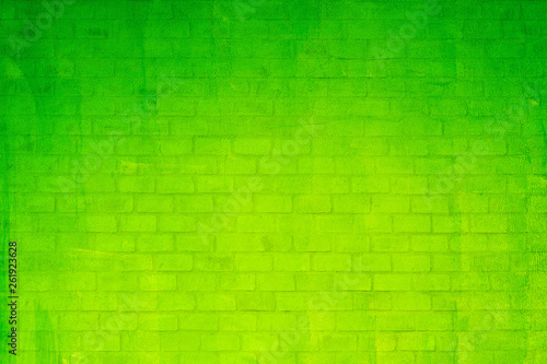 Green brick wall texture and background.