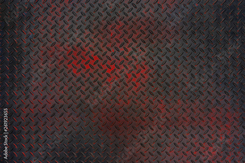 Grunge metal diamond plate floor texture background.