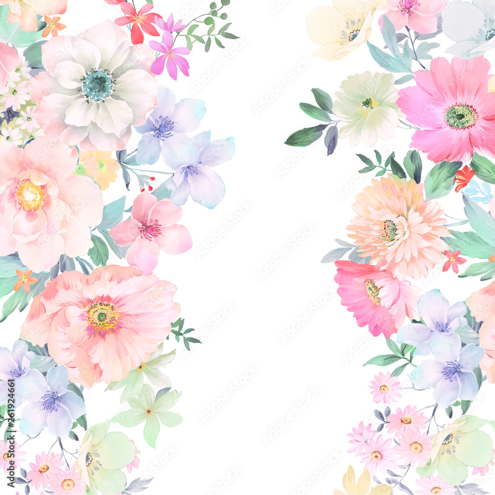 Flowers watercolor illustration