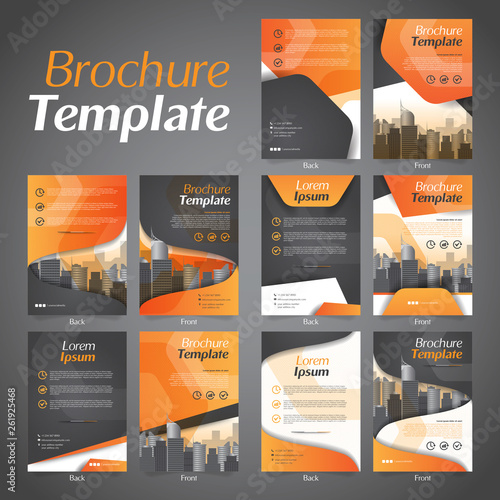 Set of Business Brochure Flyer Design Layout Template - Vector Eps10.	