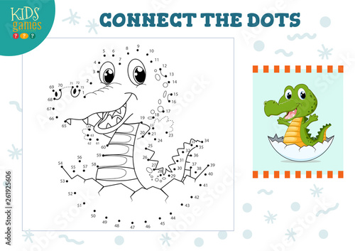 Connect the dots kids game vector illustration