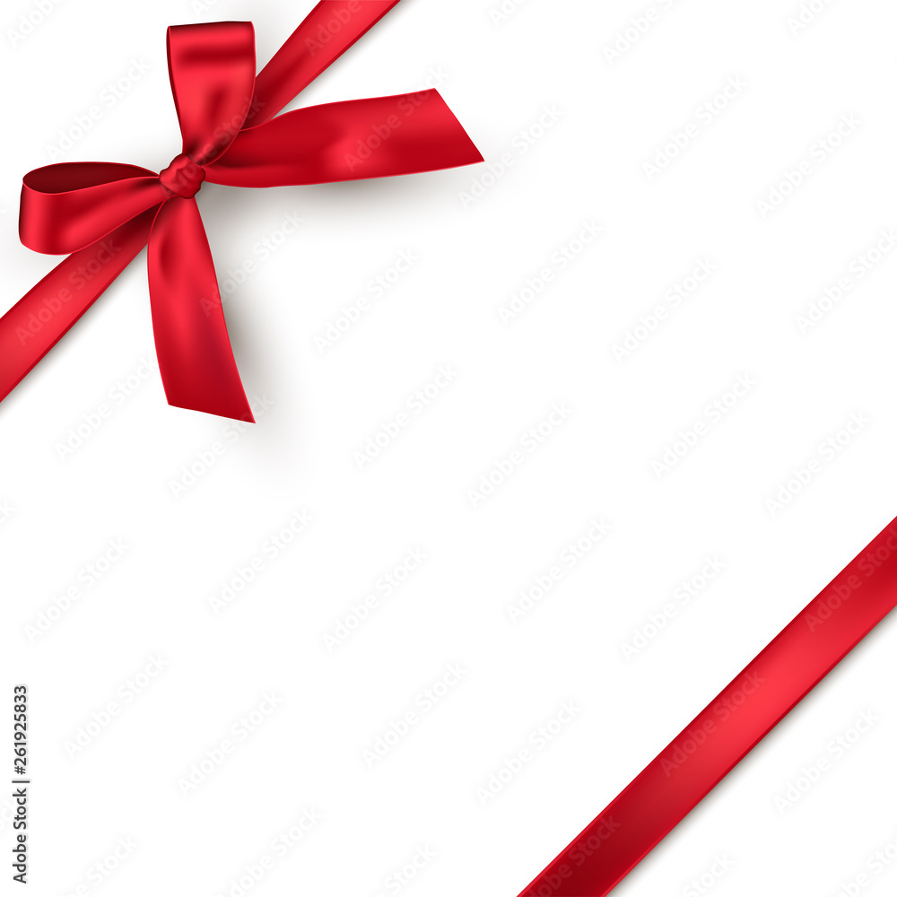 Premium Vector  Red bow and ribbon, realistic design element
