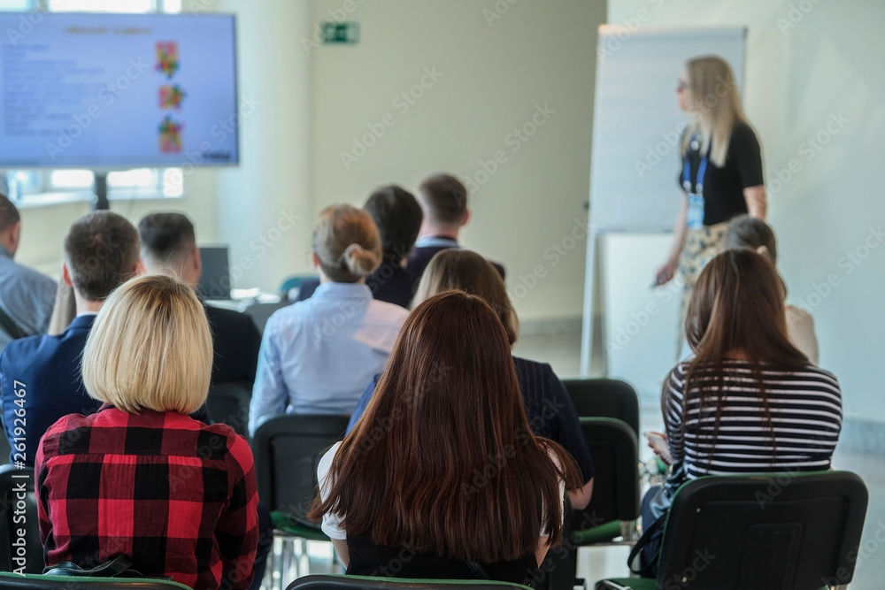 Moscow, Russia - April, 12, 2019: conference of Russian Car Dillers Association in Moscow, Russia