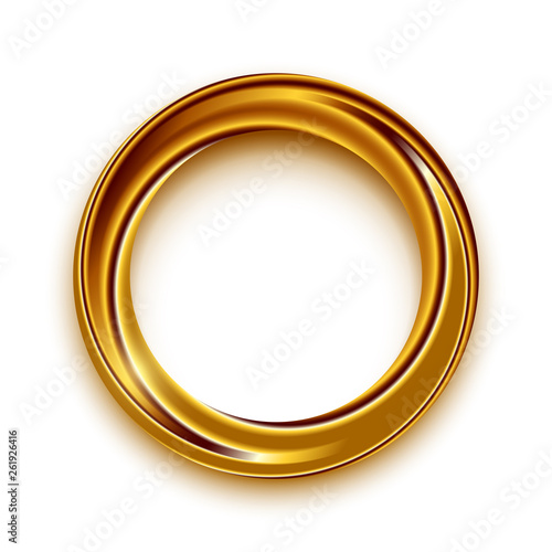 Golden shining circle text frame illustration
