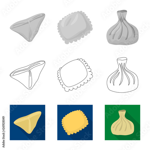 Isolated object of products  and cooking icon. Collection of products  and appetizer vector icon for stock.