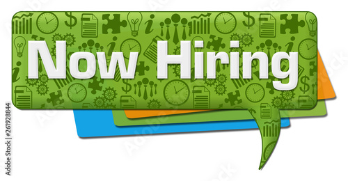 Now Hiring Business Symbols Green Colorful Comment Symbol 