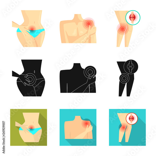 Isolated object of hospital and rendering sign. Collection of hospital and help stock vector illustration.