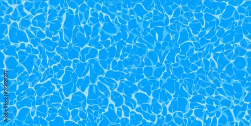 Summer blue swiming pool pattern. Sea, ocean surface. Overhead top view