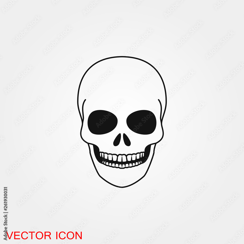 Fototapeta premium Skull icon vector sign symbol for design