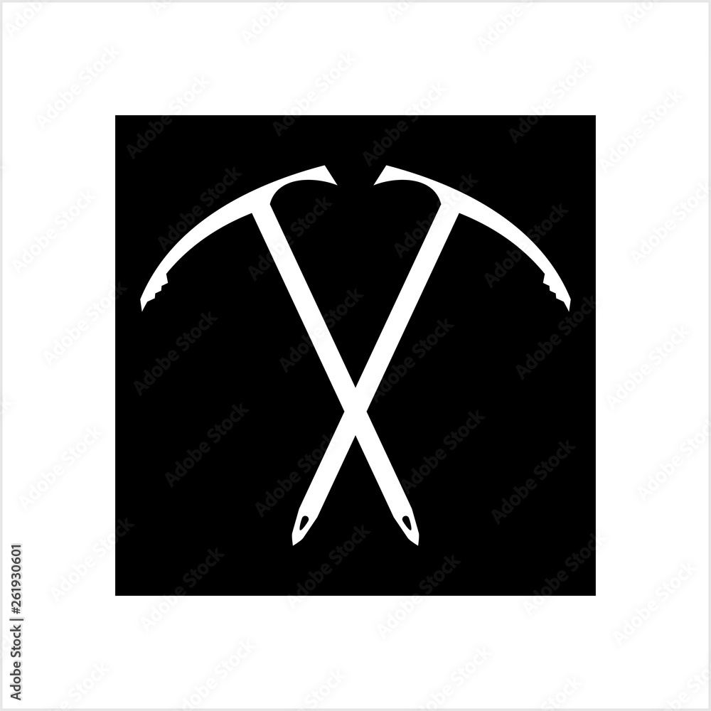 Ice Axe Icon, Multi-Purpose Hiking And Climbing Tool Ice Axe Icon, Multi-Purpose Hiking And Climbing Tool