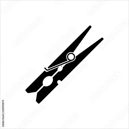 Laundry Clip Icon, Cloth Clip