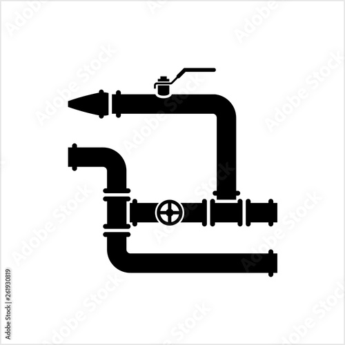 Pipe Icon, Pipe Fitting Icon, Water, Gas, Oil Pipeline, Plumbing Work