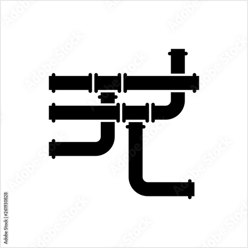 Pipe Icon, Pipe Fitting Icon, Water, Gas, Oil Pipeline, Plumbing Work