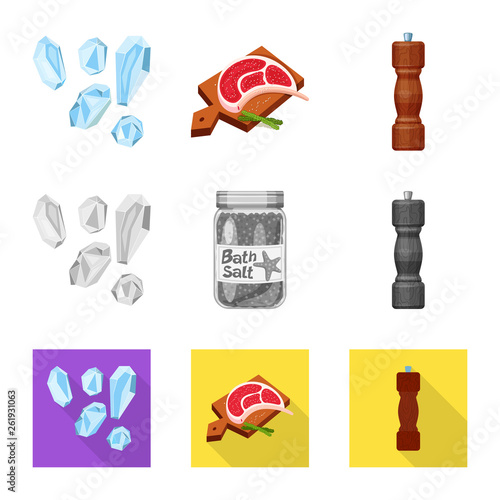 Vector illustration of cooking and sea sign. Set of cooking and baking   vector icon for stock.