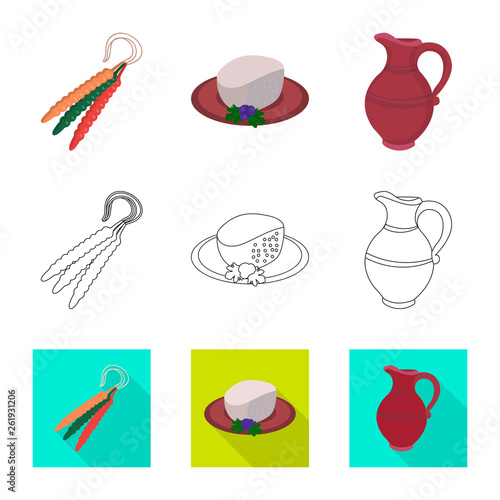 Isolated object of culture and sightseeing symbol. Collection of culture and originality vector icon for stock.