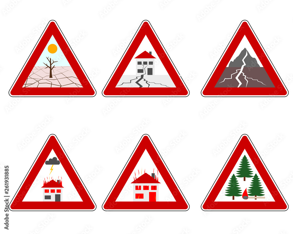 Verkehrsschilder Naturkatastrophen Verkehrsschilder Naturkatastrophen