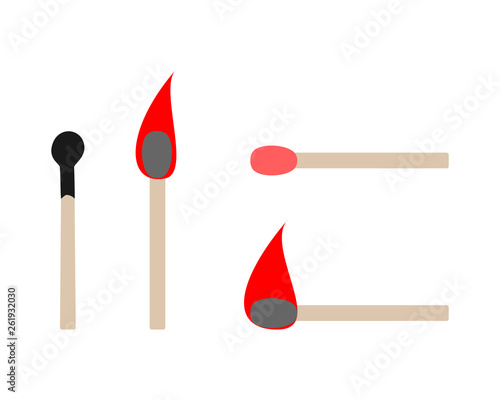 Illustration verschiedener Zündhölzer