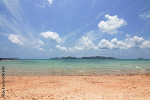 Fototapeta Naklejka Na Ścianę i Meble -  Sea beach blue sky sand sun daylight relaxation landscape viewpo 