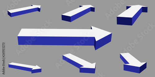 3d Arrow sign. Vector illus...