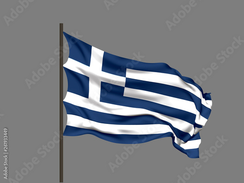 Waving flag of Greece. Vect...