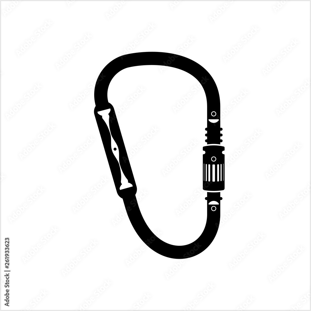 Carabiner Icon, Karabiner Icon, Metal Loop With A Spring Loaded Gate Carabiner Icon, Karabiner Icon, Metal Loop With A Spring Loaded Gate