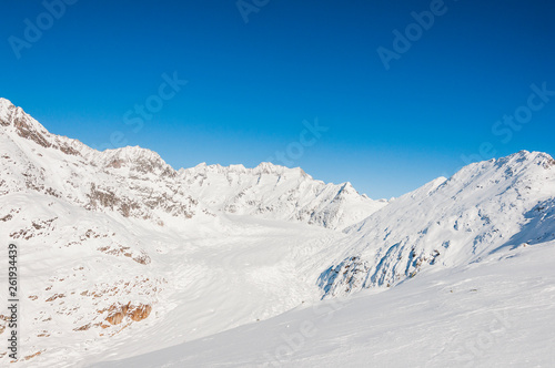 Bettmeralp, Aletschgletscher, Gletscher, Konkordiaplatz, Wallis, Walliser Berge, Alpen, Winter, Wintersport, Schweiz © bill_17
