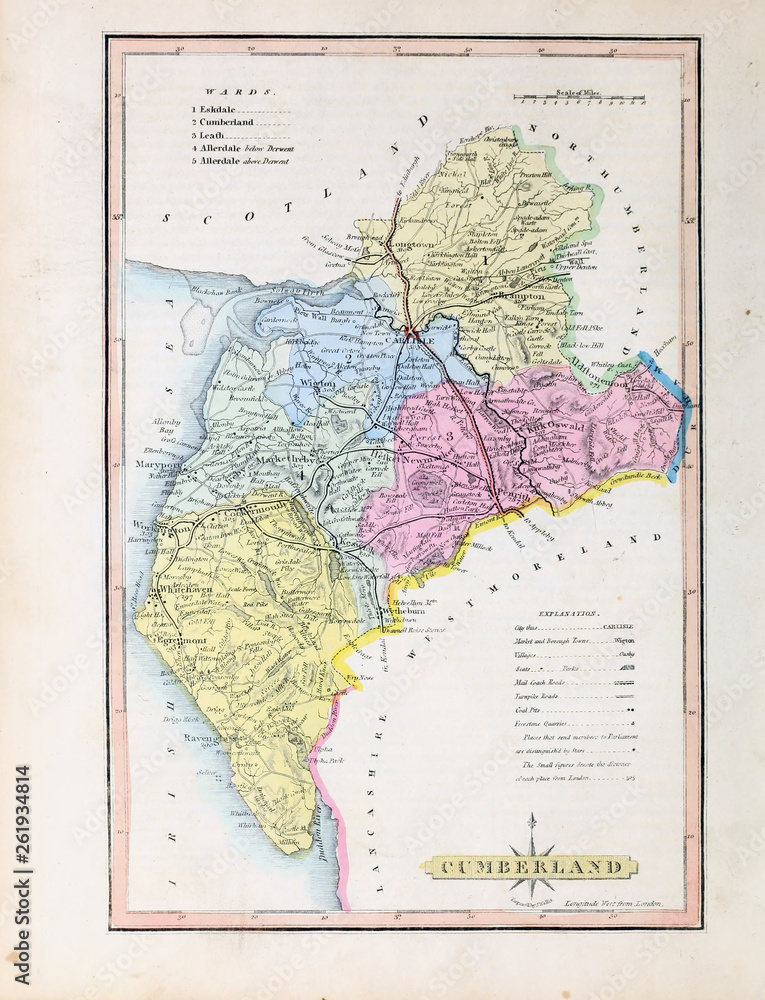 Obraz premium Map of England and Wales