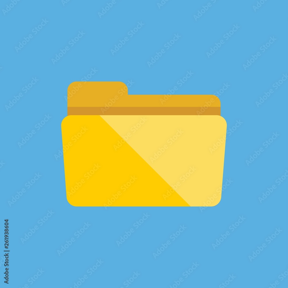 open folder icon on blue background