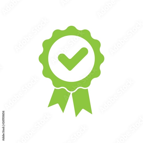 Quality icon on a white background. Green icon photo