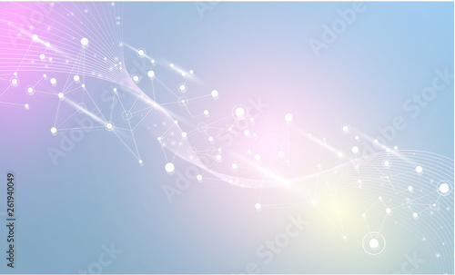 Abstract communication background with white shiny network pattern.