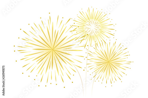 new year party fireworks decoration on white background vector illustration EPS10