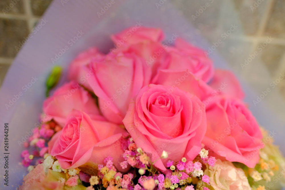 Macro view of colorful blue white yellow pink orange green purple rose flower bouquet in full blossom Macro view of colorful blue white yellow pink orange green purple rose flower bouquet in full blossom