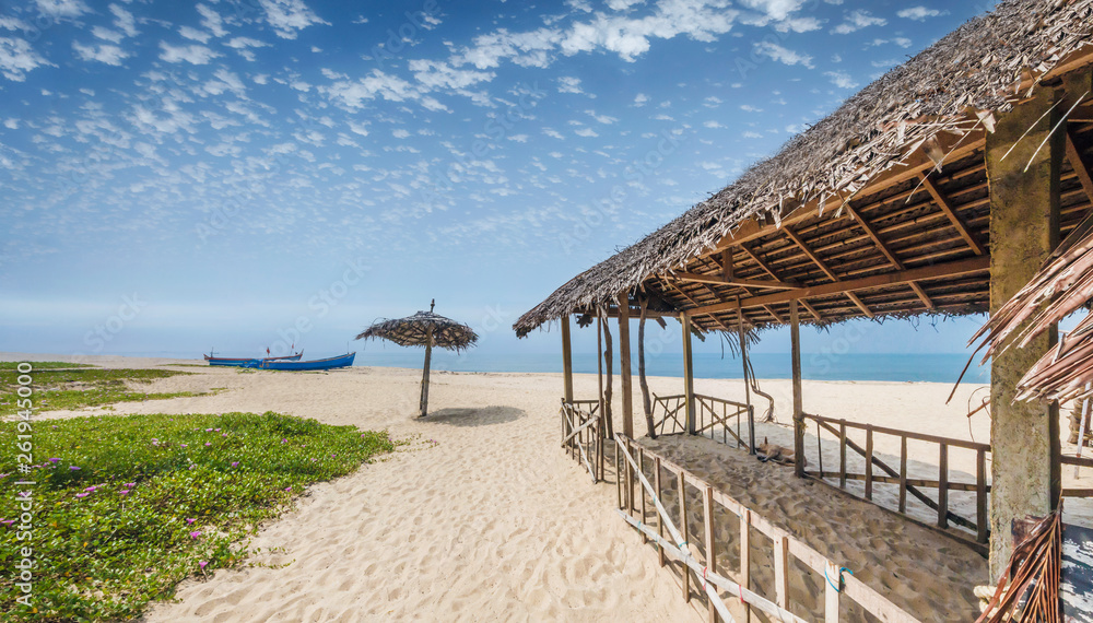 Tropical beach house in South india