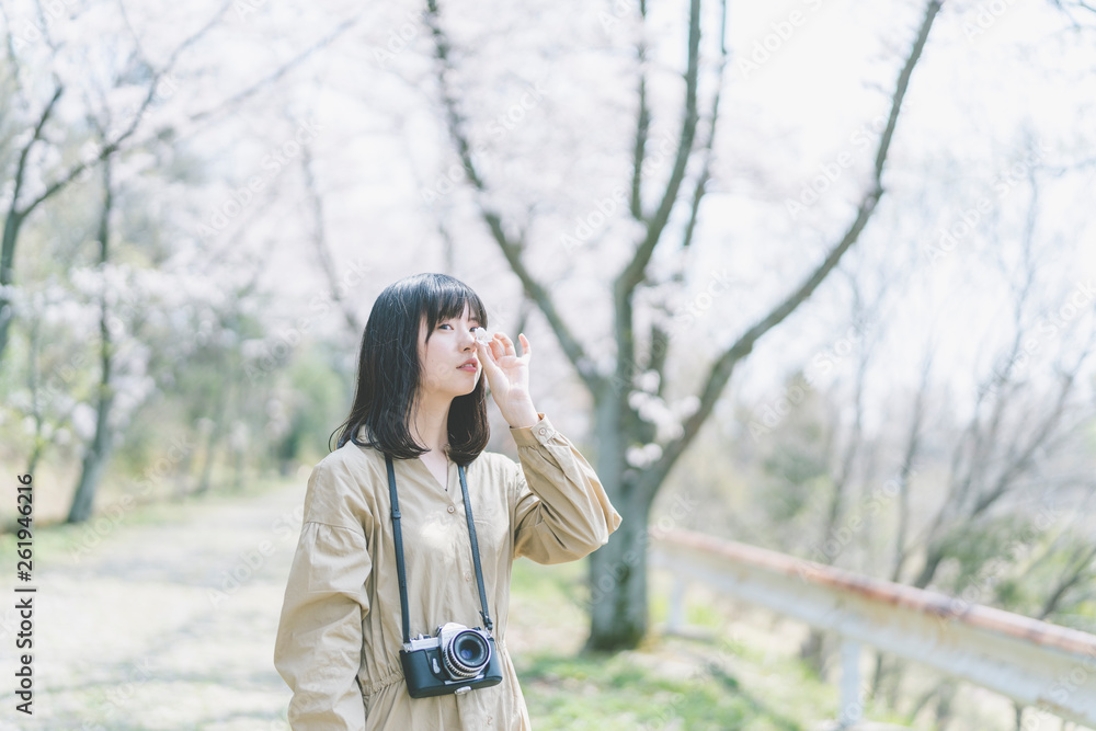 桜とカメラ女子 桜とカメラ女子