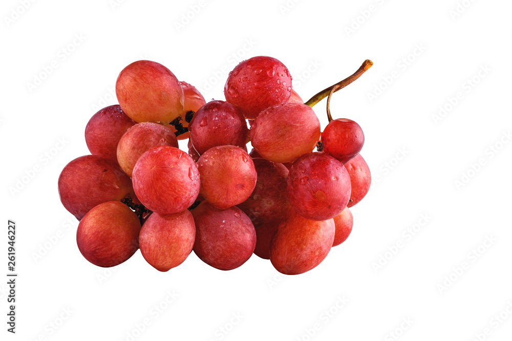 juicy fresh tassels of red grapes isolated on white background juicy fresh tassels of red grapes isolated on white background