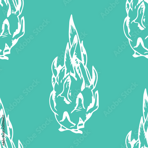 pitaya, pitahaya tropical fruit seamless pattern