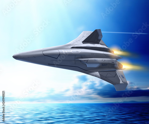 Fotografija Futuristic unmanned combat aerial fighter vehicle