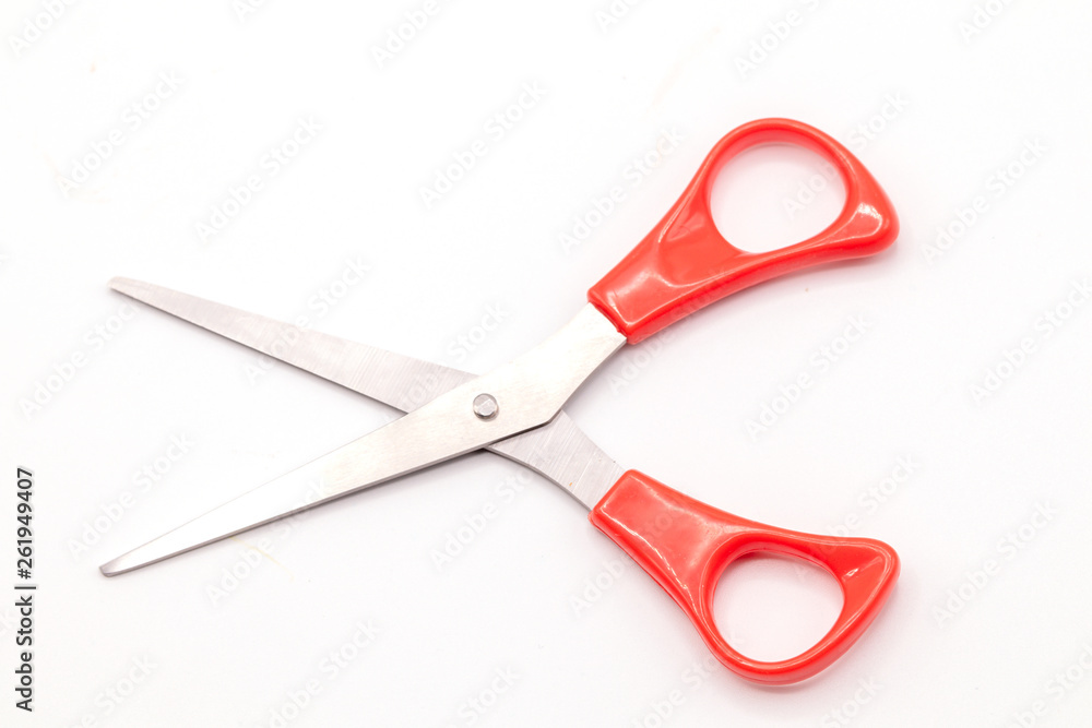 Red scissor on isolated white background. Red scissor on isolated white background.